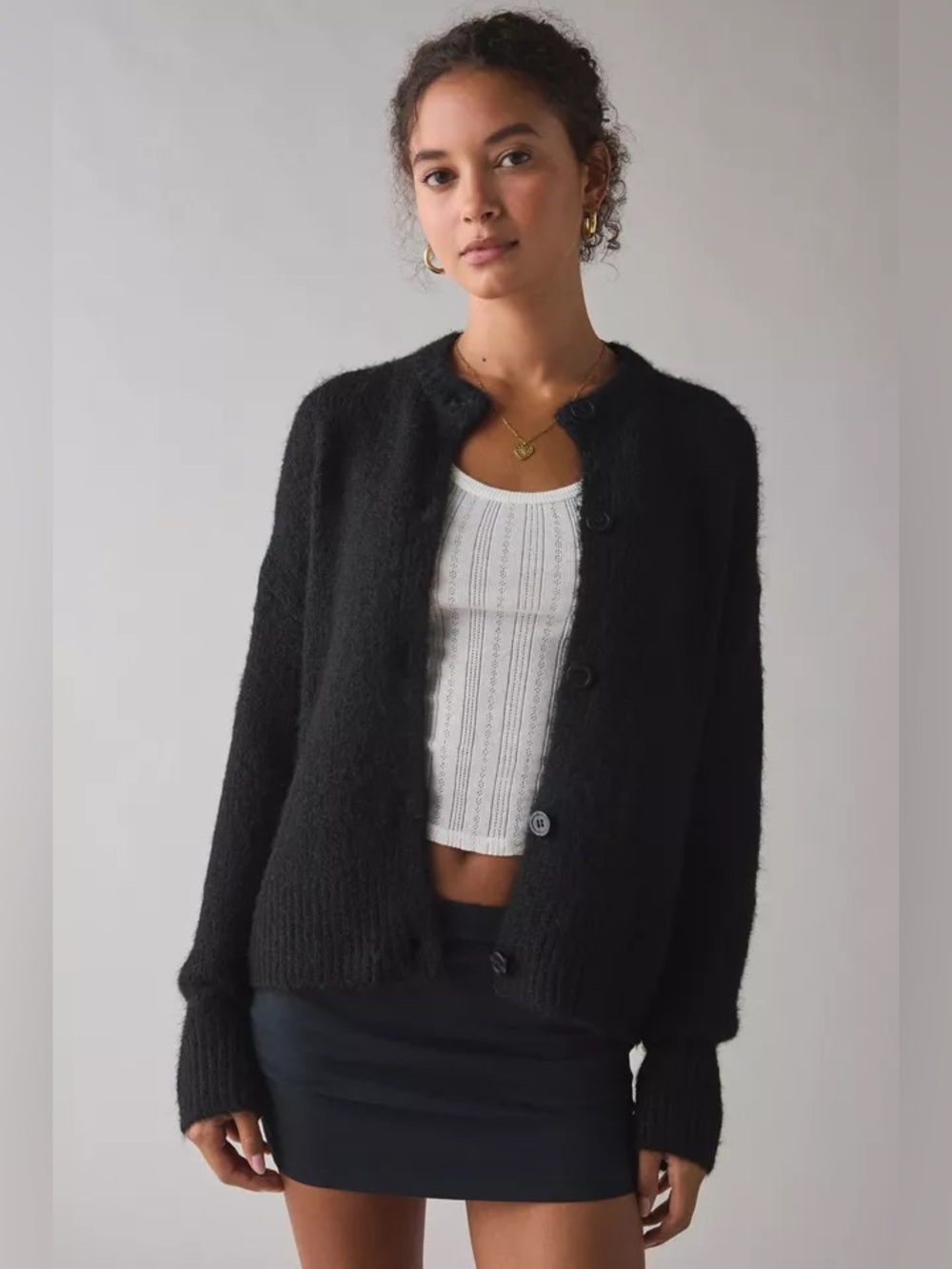 urban outfitters bdg becca pointelle oversized knit cardigan